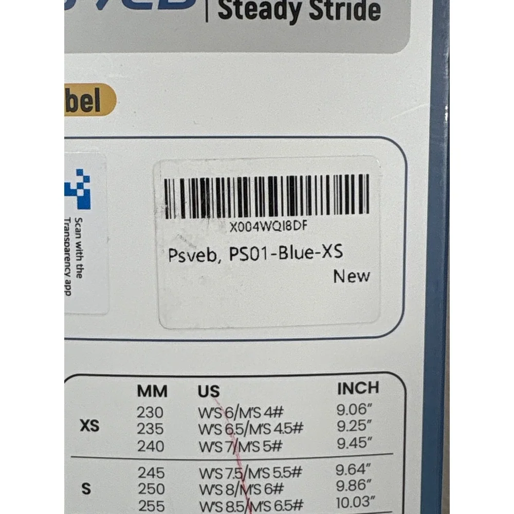 Psveb‎ Rogers Poron Sport Insole Blue XS Shock Absorption Orthotic Arch Support